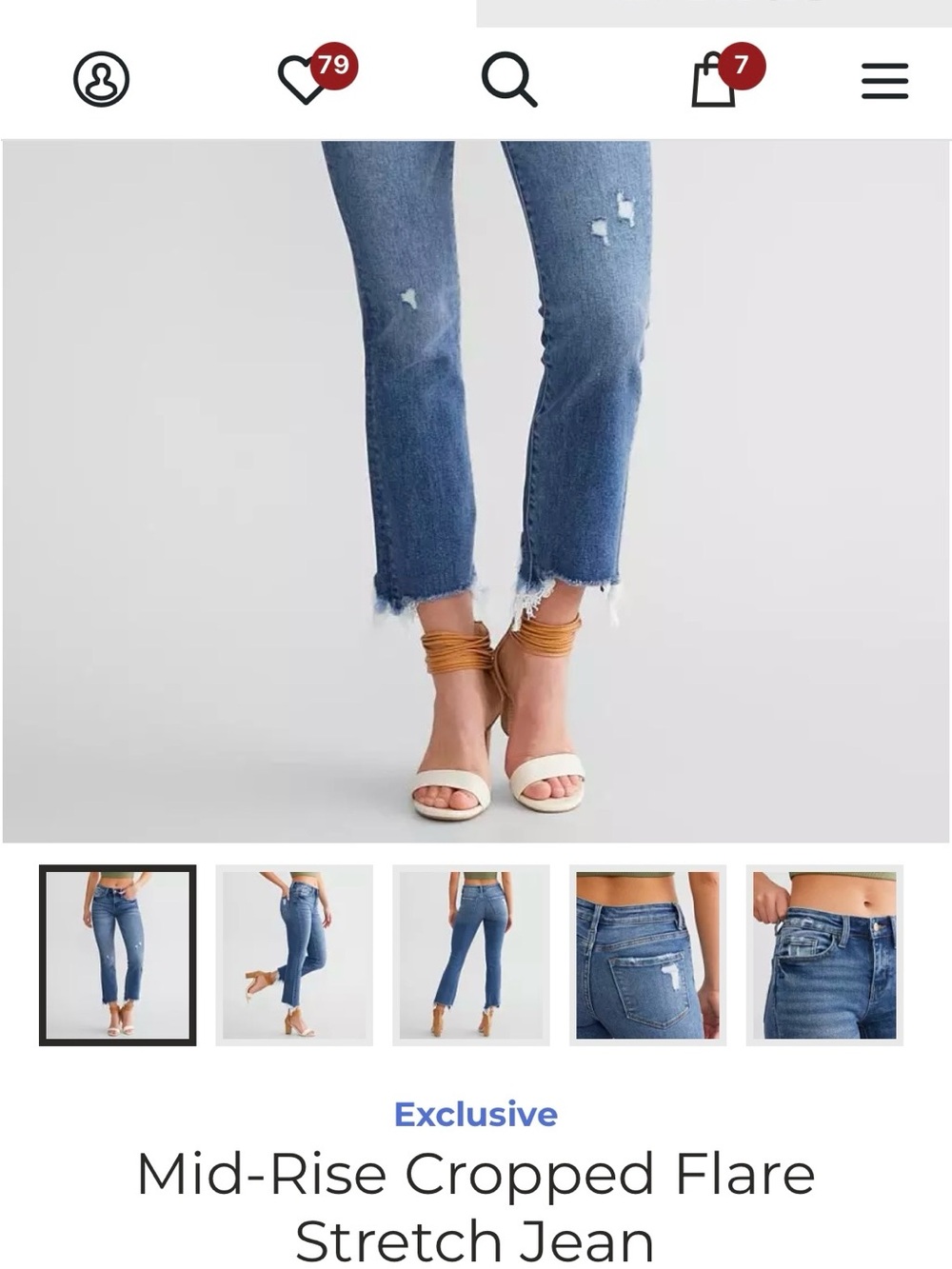 Flying Monkey Mid Rise Cropped Flare Jeans